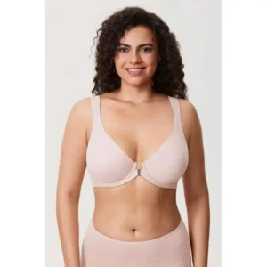 NESLEMY Women's Front Closure BrasPosture Full Coverage Plus Size UnderwireUnlined Back Support Plunge Seamless Bra B-H